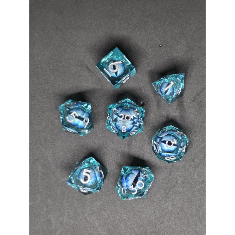 Dragon’s Eye Blau Premium Würfelset by *startakus*