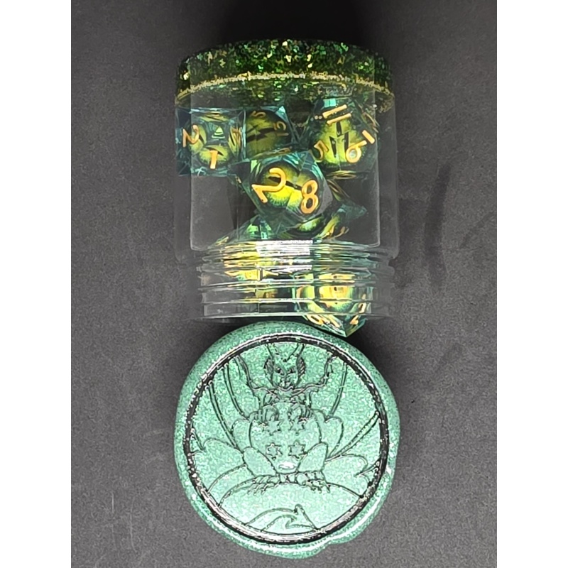 Dragon’s Eye Grün Premium Würfelset by *startakus*