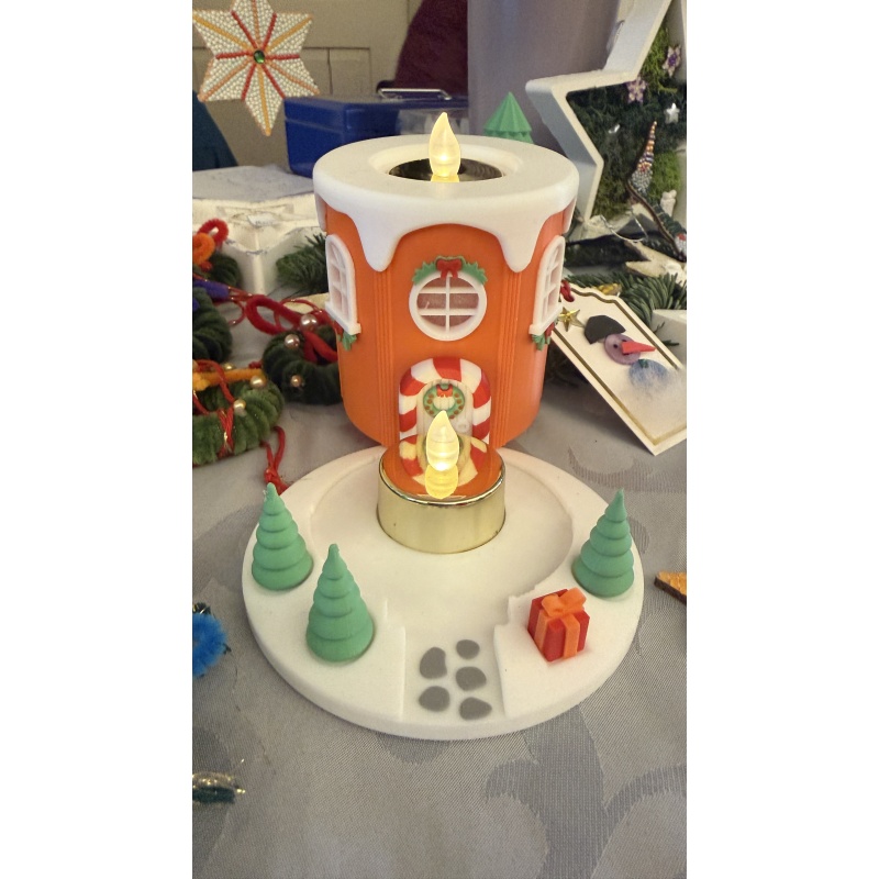 Weihnachtliches 3D-Dekohaus mit LED-Teelichtern – Handgefertigt & individuell anpassbar